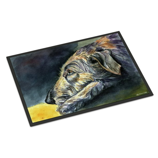 Carolines Treasures Irish Wolfhound Spring Doormat 18 x 27 Multicolor